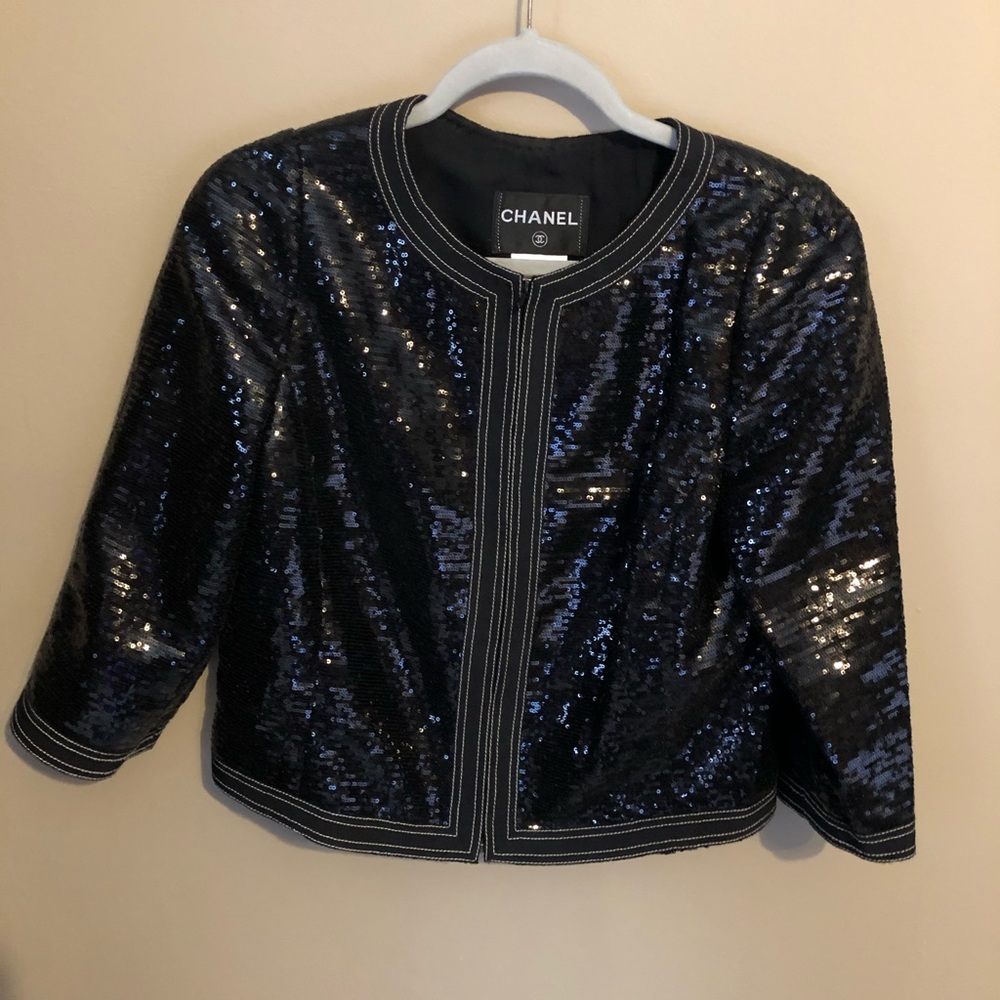 Chanel Black Paris-versailles sequin jacket